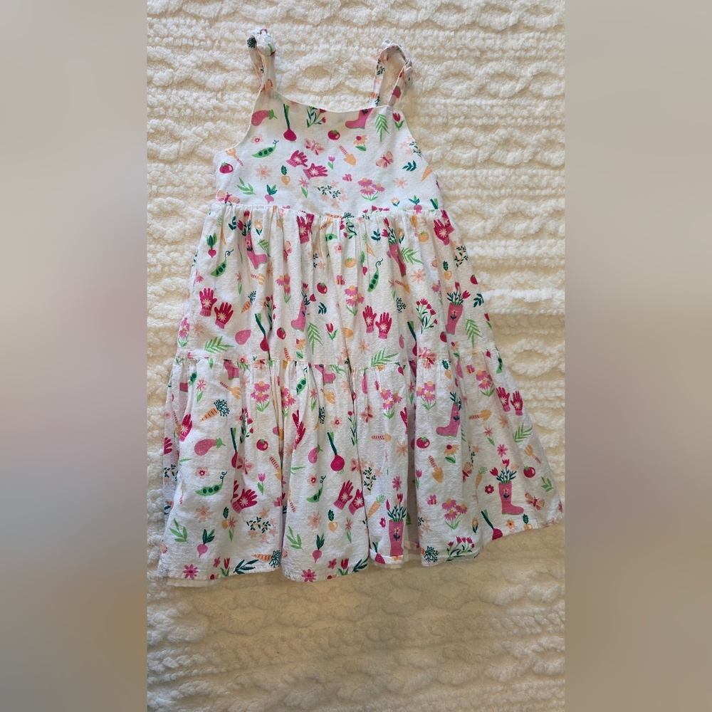 Sigrid Olsen Kids White Garden Print Cotton Dress
